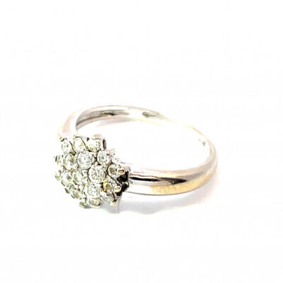 Zlatý prsten se zirkony, 18 k, vel. 57