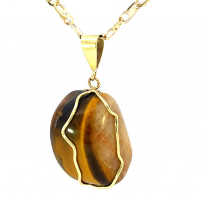 Zlatý přívěs s tygřím okem, 21,59 g