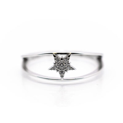 stříbrný prsten s hvězdičkou